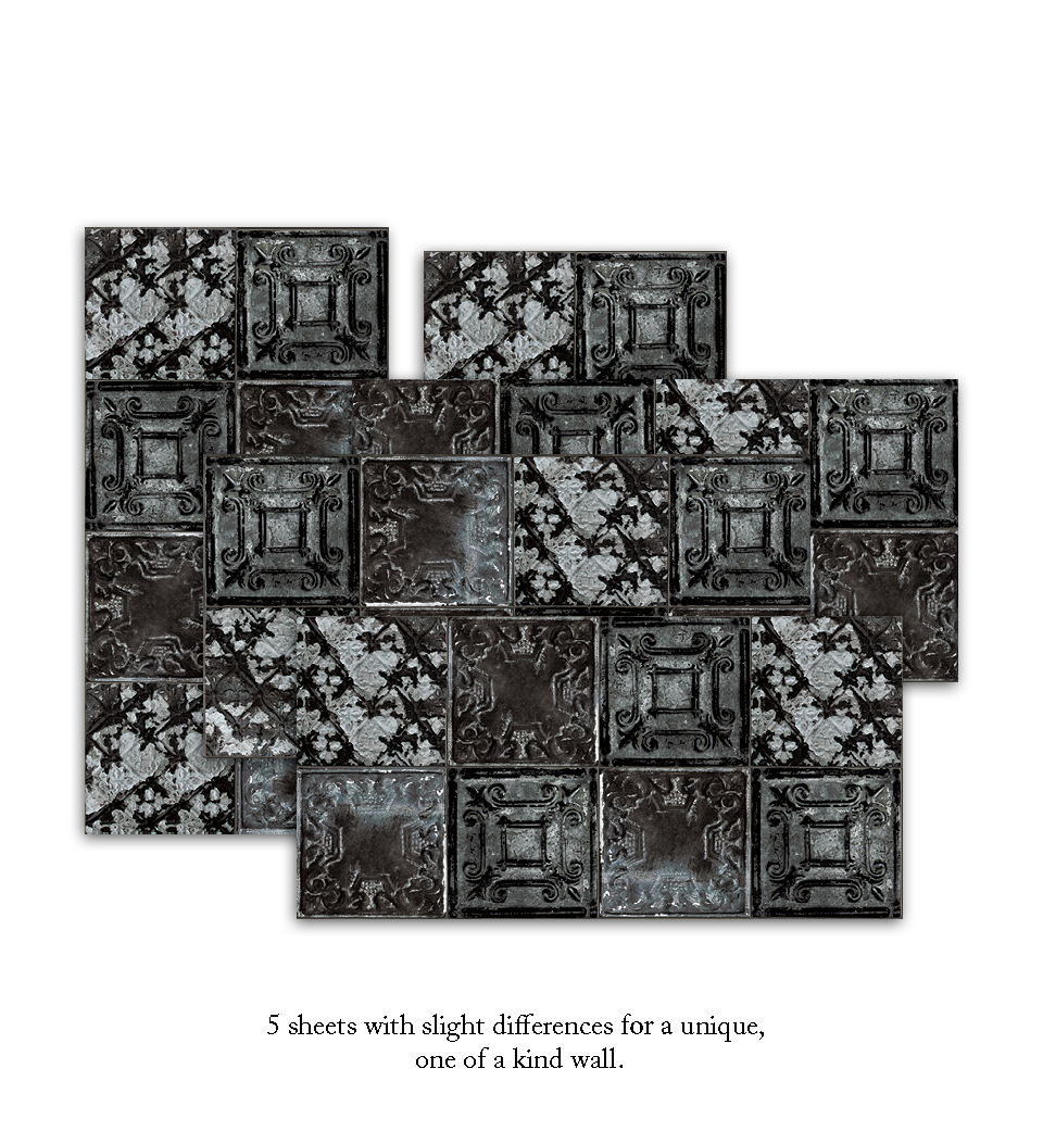 Tin Tile Black KAMI – Beija Wall Paper Image