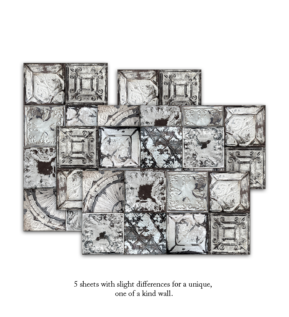 Tin Tile White KAMI – Beija Wall Paper Image